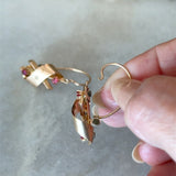 Vintage 1940's Retro 14KT Rose Gold Scroll and Bar Earrings - KFK, Inc.