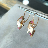 Vintage 1940's Retro 14KT Rose Gold Scroll and Bar Earrings - KFK, Inc.