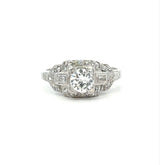 Vintage 1950's Platinum 1.04CT Art Deco Diamond Ring - KFK, Inc.