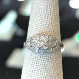 Vintage 1950's Platinum 1.04CT Art Deco Diamond Ring - KFK, Inc.