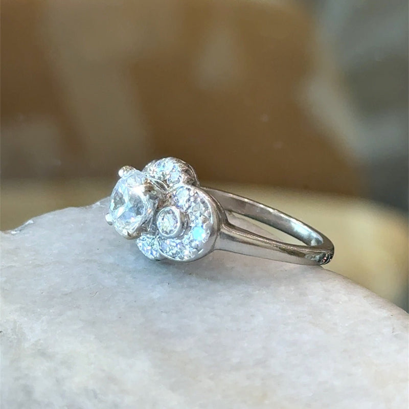 Vintage 1950's Platinum 2.59CT Diamond RIng - KFK, Inc.