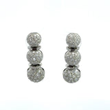 Vintage 1950s 2.5CT diamond ball drop earrings in platinum KFK Jewelers Los Angeles