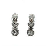 Vintage 1950s 2.5CT diamond ball drop earrings in platinum KFK Jewelers Los Angeles