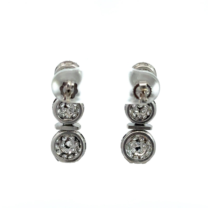 Vintage 1950s 2.5CT diamond ball drop earrings in platinum KFK Jewelers Los Angeles