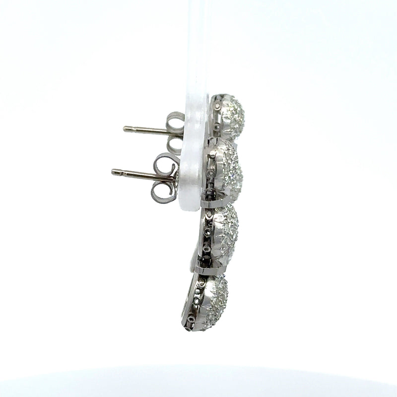 Vintage 1950s 2.5CT diamond ball drop earrings in platinum KFK Jewelers Los Angeles