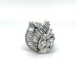 Vintage 3.20CT Diamond Platinum Floral Ring - KFK, Inc.