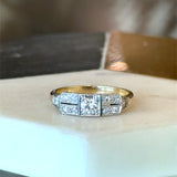 Vintage .1930s 40CT Diamond Ring in Platinum and 14KT Gold KFK Jewelers Los Angeles