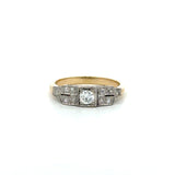 Vintage .1930s 40CT Diamond Ring in Platinum and 14KT Gold KFK Jewelers Los Angeles