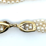 Vintage 5 - Strand Pearl Necklace with 18KT Gold Diamond Clasp - KFK, Inc.