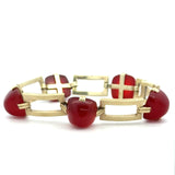 Vintage Art Deco 14KT Sugarloaf-Cut Carnelian Bracelet - KFK, Inc.