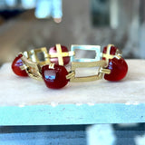 Vintage Art Deco 14KT Sugarloaf-Cut Carnelian Bracelet - KFK, Inc.