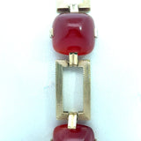 Vintage Art Deco 14KT Sugarloaf-Cut Carnelian Bracelet - KFK, Inc.