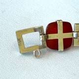 Vintage Art Deco 14KT Sugarloaf-Cut Carnelian Bracelet - KFK, Inc.