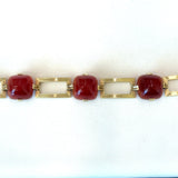 Vintage Art Deco 14KT Sugarloaf-Cut Carnelian Bracelet - KFK, Inc.