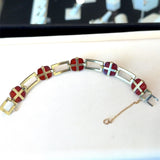 Vintage Art Deco 14KT Sugarloaf-Cut Carnelian Bracelet - KFK, Inc.