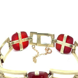 Vintage Art Deco 14KT Sugarloaf-Cut Carnelian Bracelet - KFK, Inc.