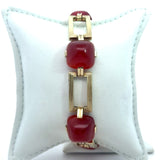 Vintage Art Deco 14KT Sugarloaf-Cut Carnelian Bracelet - KFK, Inc.