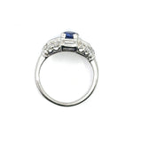 Vintage Art Deco Style Diamond Sapphire Ring - KFK, Inc.