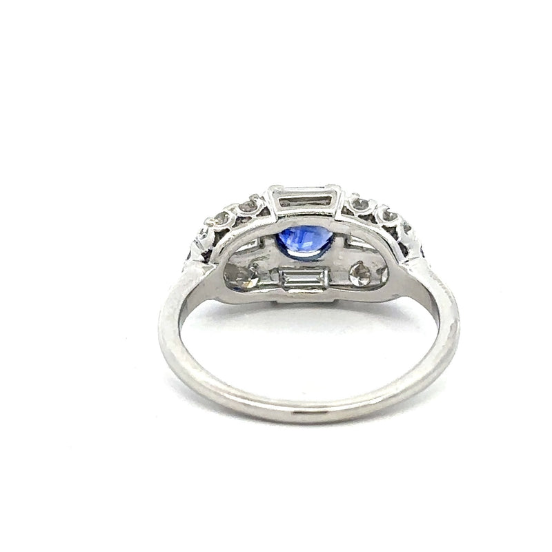 Vintage Art Deco Style Diamond Sapphire Ring - KFK, Inc.