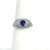 Vintage Art Deco Style Diamond Sapphire Ring - KFK, Inc.