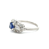 Vintage Art Deco Style Diamond Sapphire Ring - KFK, Inc.