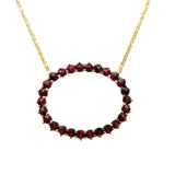 Vintage Bohemian Garnet Eternity Pendant Necklace - KFK, Inc.