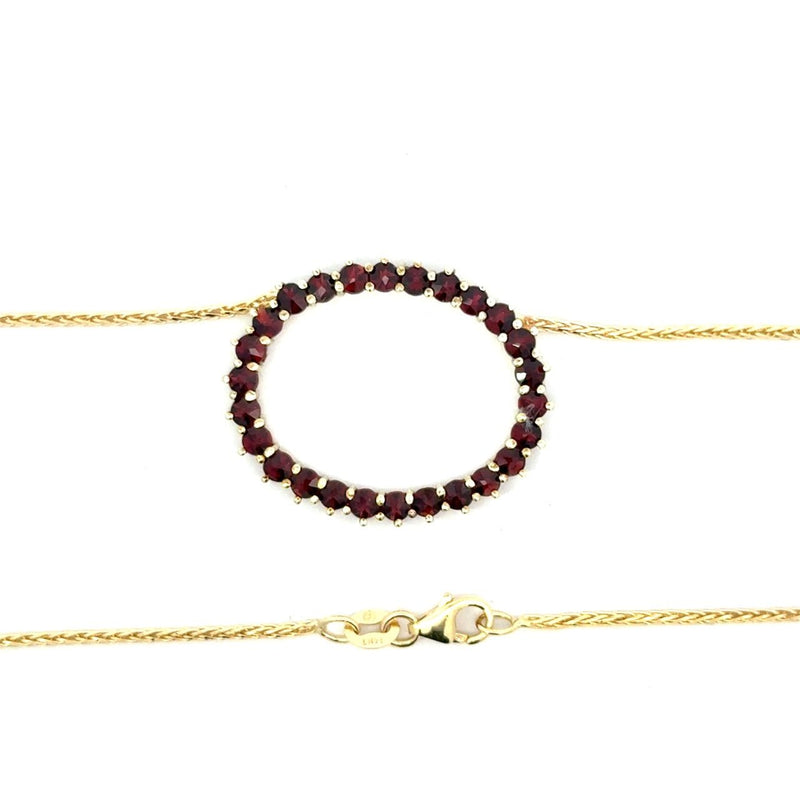 Vintage Bohemian Garnet Eternity Pendant Necklace - KFK, Inc.