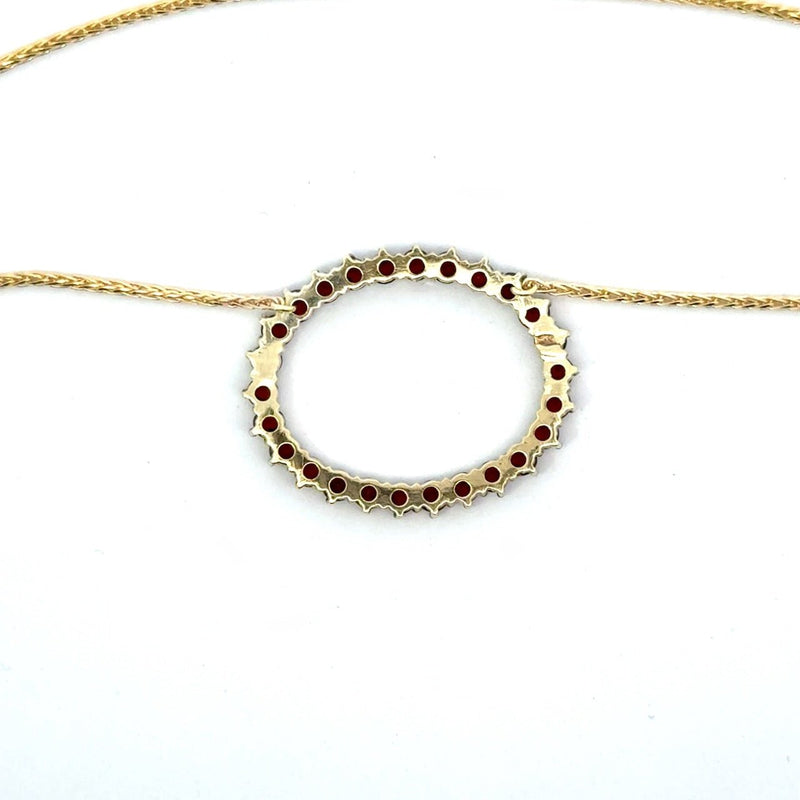 Vintage Bohemian Garnet Eternity Pendant Necklace - KFK, Inc.