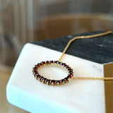 Vintage Bohemian Garnet Eternity Pendant Necklace - KFK, Inc.
