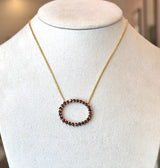 Vintage Bohemian Garnet Eternity Pendant Necklace - KFK, Inc.