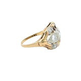 Vintage 1930's Diamond Mixed Metal Dinner Ring 14KT white gold and yellow gold KFK Jewelers Los Angeles