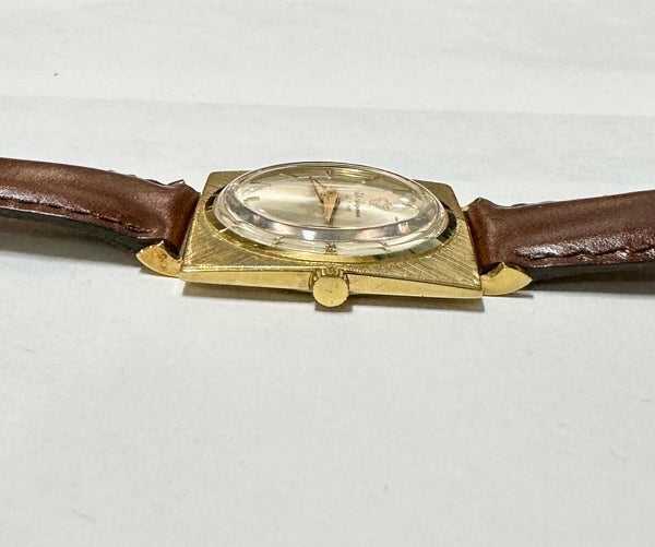 Vintage Jules Jurgensen 18KT Gold Ultra Thin Square Watch - KFK, Inc.