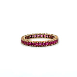 Vintage 1940's pink sapphire eternity band in 14KT yellow gold KFK Jewelers Los Angeles