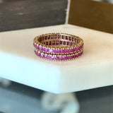 Vintage Pink Sapphire Eternity Band, Size 6.25 - KFK, Inc.