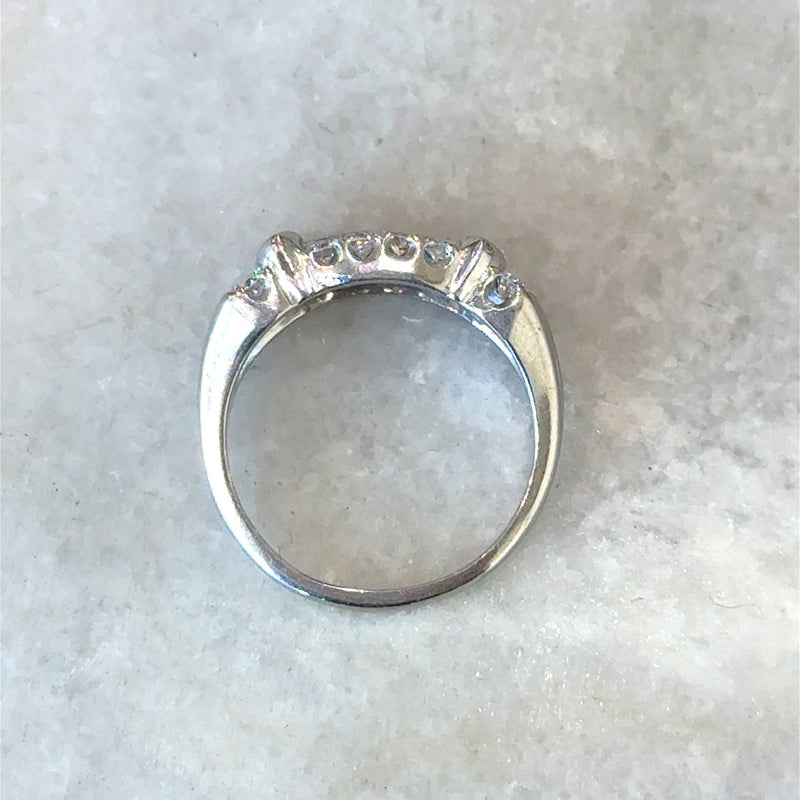 Vintage Platinum 1.05CT Round and Baguette Diamond Ring - KFK, Inc.