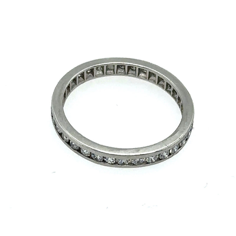 Vintage 1950's Platinum .50CT Channel - Set Diamond Eternity Band, size 5.5 - KFK, Jewelers Los Angeles