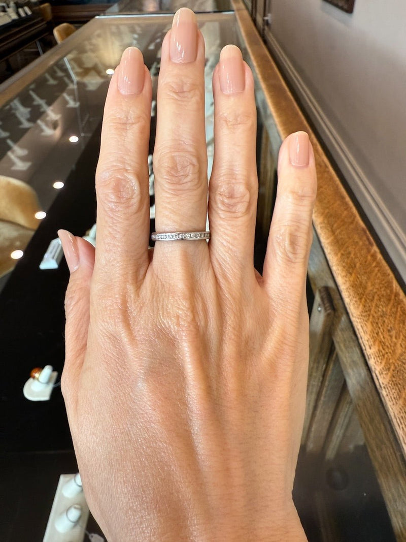 Vintage 1950's Platinum .50CT Channel - Set Diamond Eternity Band, size 5.5 - KFK, Jewelers Los Angeles