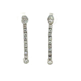 Vintage Platinum Diamond Drop Earrings - KFK, Inc.