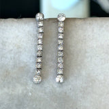 Vintage Platinum Diamond Drop Earrings - KFK, Inc.