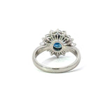 Vintage Platinum Sapphire and Diamond Cluster Ring - KFK, Inc.