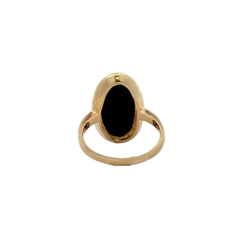 Vintage Retro 14KT Yellow Gold Oval Onyx Signet Ring - KFK, Inc.