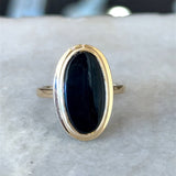 Vintage Retro 14KT Yellow Gold Oval Onyx Signet Ring - KFK, Inc.