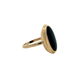 Vintage Retro 14KT Yellow Gold Oval Onyx Signet Ring - KFK, Inc.