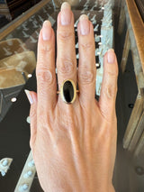 Vintage Retro 14KT Yellow Gold Oval Onyx Signet Ring - KFK, Inc.