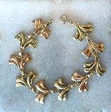 Vintage Tiffany & Co. 14KT Yellow and Rose Gold Leaf Petal Bracelet - KFK, Inc.