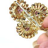 Vintage Tiffany & Co 18KT Yellow Gold Ruby Floral Brooch - KFK, Inc.