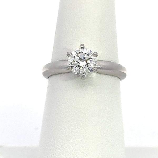 1.01CT Round Diamond Solitaire Engagement Ring, 14KT White Gold - KFK, Inc.