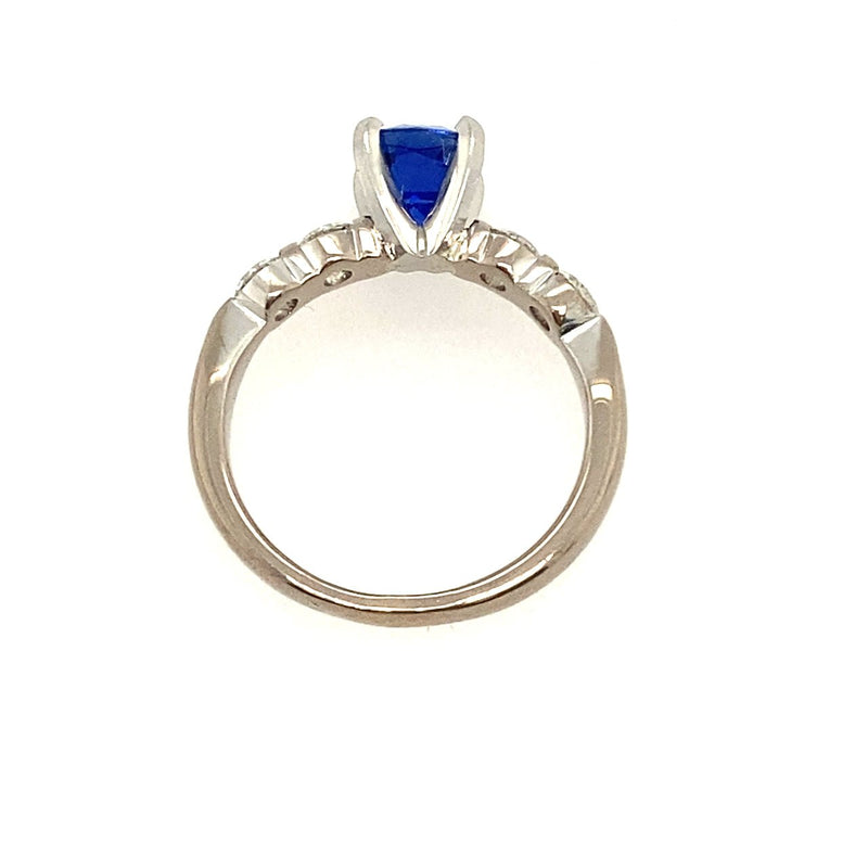 1.4CT Blue Sapphire and Diamond Ring - KFK, Inc.