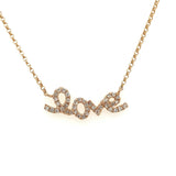 14KT Rose Gold Diamond Love Necklace - KFKJewelers