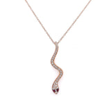 14KT Rose Gold Diamond Snake Necklace - KFKJewelers